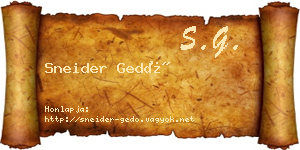 Sneider Gedő névjegykártya